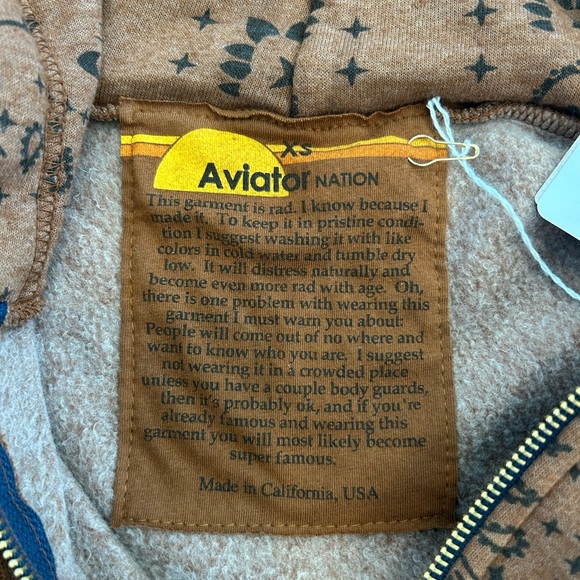 NWT Aviator Nation bandana zip hoodie - Picture 7 of 8